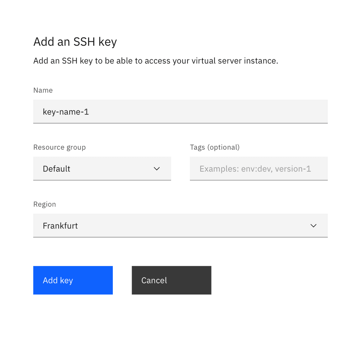 Example of a short user sign-up form using the optional pattern